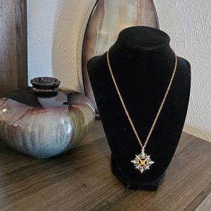 3for$35 Gold Tone Necklace with Citrine